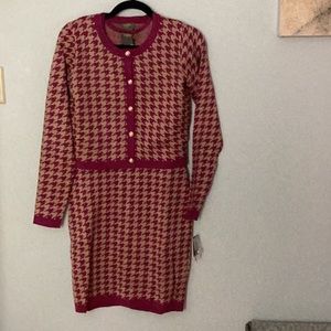 Taylor Women’s Houndstooth Sweater Dress